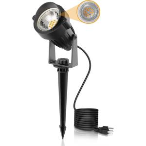 imageLOHAS Landscape Spot Lights Outdoor 5W Dusk to Dawn Outdoor Lighting LED Spotlights for Yard 120V 450LM Outside Lights for House 984ft Cord IP66 Waterproof 3000K UL Listed 2 PackSoft White984ft Cord