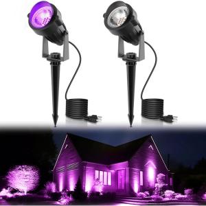 imageLOHAS Landscape Spot Lights Outdoor 5W Dusk to Dawn Outdoor Lighting LED Spotlights for Yard 120V 450LM Outside Lights for House 984ft Cord IP66 Waterproof 3000K UL Listed 2 PackPurple