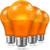 imageL LOHAS LED Red LED Light Bulbs A19 9W 60W Equivalent Christmas Red Colored Light Bulb Indoor E26 Base NonDim 4 PackOrange