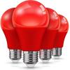 imageL LOHAS LED Red LED Light Bulbs A19 9W 60W Equivalent Christmas Red Colored Light Bulb Indoor E26 Base NonDim 4 PackRed