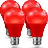 imageL LOHAS LED Red LED Light Bulbs A19 9W 60W Equivalent Christmas Red Colored Light Bulb Indoor E26 Base NonDim 4 PackRed