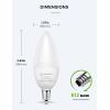 imageLOHAS E12 LED Candelabra Light Bulbs 60 Watt Equivalent B10 Chandelier Candle Bulbs 5000K Daylight White 6W Type B Ceiling Fan Bulbs 470LM NonDimmable 6 Packs