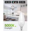 imageLOHAS E12 LED Candelabra Light Bulbs 60 Watt Equivalent B10 Chandelier Candle Bulbs 5000K Daylight White 6W Type B Ceiling Fan Bulbs 470LM NonDimmable 6 Packs