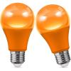 imageL LOHAS LED Red LED Light Bulbs A19 9W 60W Equivalent Christmas Red Colored Light Bulb Indoor E26 Base NonDim 4 PackOrange