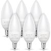 imageLOHAS E12 LED Candelabra Light Bulbs 60 Watt Equivalent B10 Chandelier Candle Bulbs 5000K Daylight White 6W Type B Ceiling Fan Bulbs 470LM NonDimmable 6 Packs