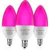imageLOHAS Purple Candelabra Light Bulbs E12 6W Purple LED Bulb 60 Watt Equivalent B10 Chandelier Candle Bulbs Type B Ceiling Fan Bulbs NonDimmable Christmas Decoration for Home 3 Pack