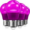 imageLOHAS Purple Light Bulbs 5W Purple Colored Light Bulb for Decor A15 E26 Purple LED Bulb for Decoration Party Decor Home Decorative Lighting 4 Pack