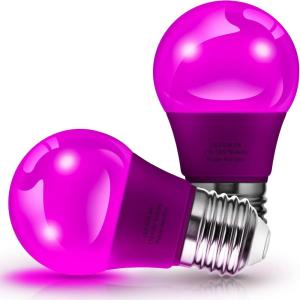 imageLOHAS Purple LED Light Bulbs 5W A15 Colored Light Bulb with E26 Medium Base 40 Watt Equivalent Purple Light Bulbs Holiday Lighting Home Lighting 2 Pack