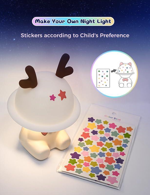 imageL LOHAS Nursery Night Lights for Kids Cute Nursery Lamps with 7 Colors Adjustable Touch Control USB Rechargeable Kawaii Decor Stuff for Teens Children