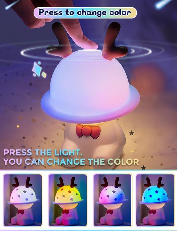 imageL LOHAS Nursery Night Lights for Kids Cute Nursery Lamps with 7 Colors Adjustable Touch Control USB Rechargeable Kawaii Decor Stuff for Teens Children