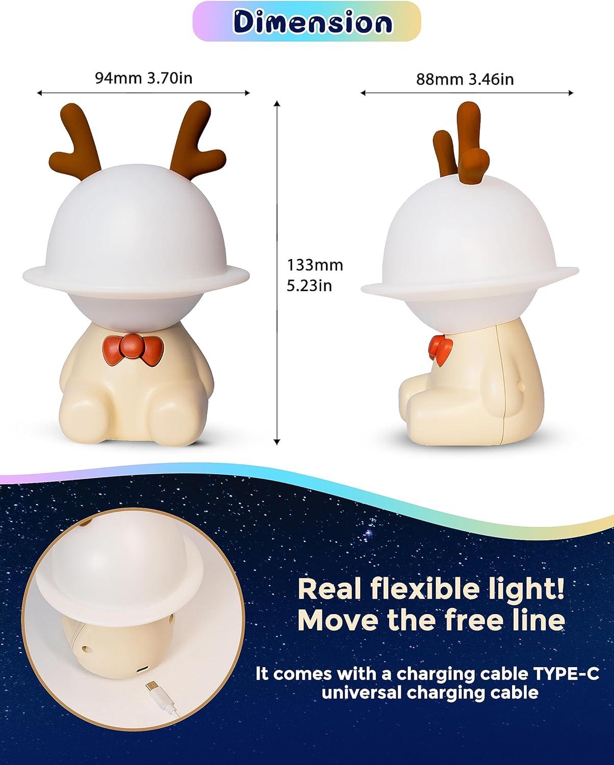imageL LOHAS Nursery Night Lights for Kids Cute Nursery Lamps with 7 Colors Adjustable Touch Control USB Rechargeable Kawaii Decor Stuff for Teens Children