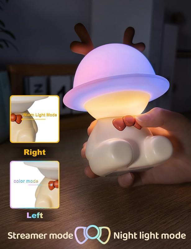 imageL LOHAS Nursery Night Lights for Kids Cute Nursery Lamps with 7 Colors Adjustable Touch Control USB Rechargeable Kawaii Decor Stuff for Teens Children