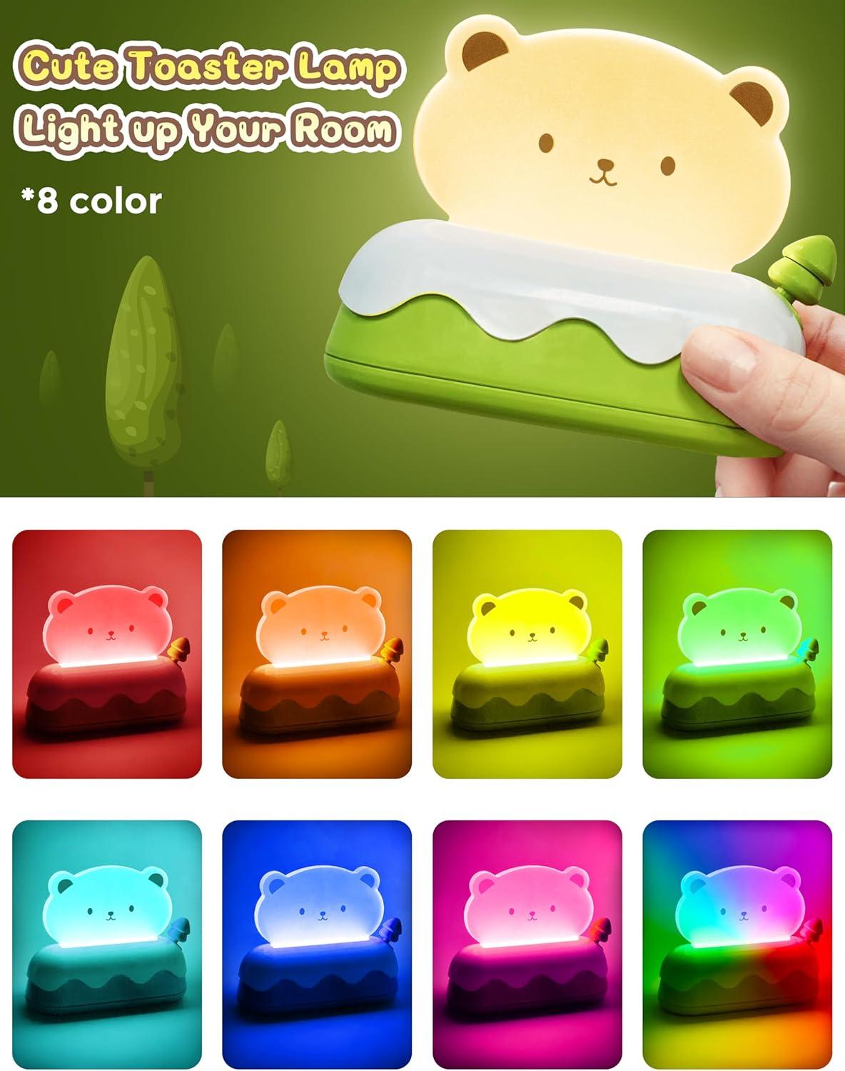 imageLOHAS Cute Night Light for Kids Kawaii Bear Lamp USB Rechargeable Color Changing RGB Decor for Bedroom Nursery LivingroomBear