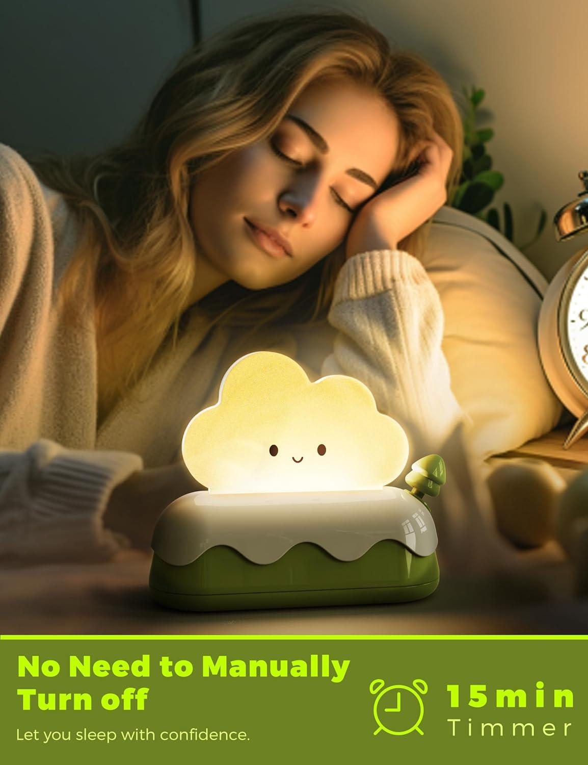 imageLOHAS Cute Night Light for Kids Kawaii Bear Lamp USB Rechargeable Color Changing RGB Decor for Bedroom Nursery LivingroomCloud
