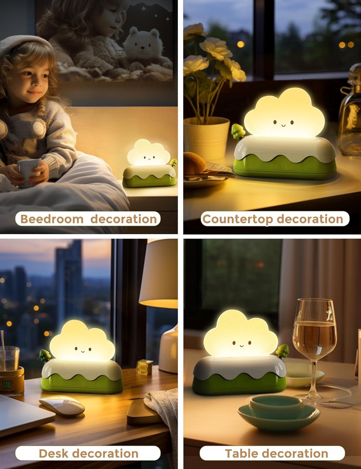 imageLOHAS Cute Night Light for Kids Kawaii Bear Lamp USB Rechargeable Color Changing RGB Decor for Bedroom Nursery LivingroomCloud