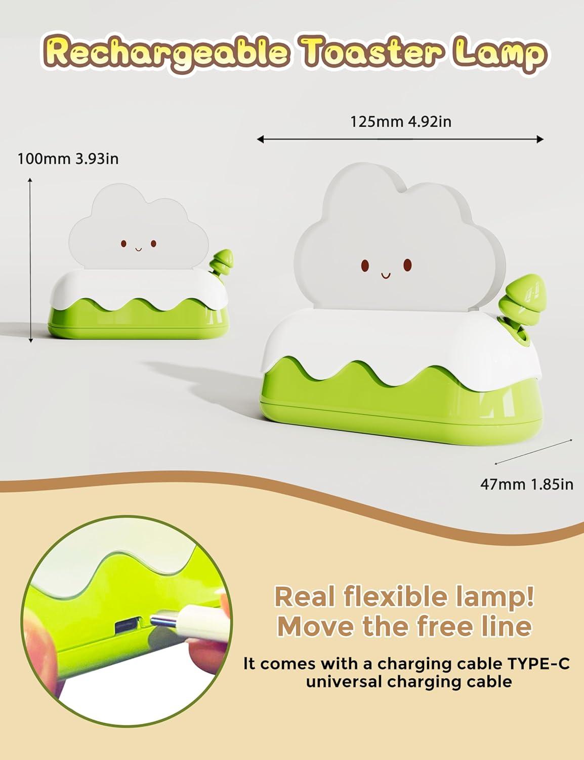 imageLOHAS Cute Night Light for Kids Kawaii Bear Lamp USB Rechargeable Color Changing RGB Decor for Bedroom Nursery LivingroomCloud