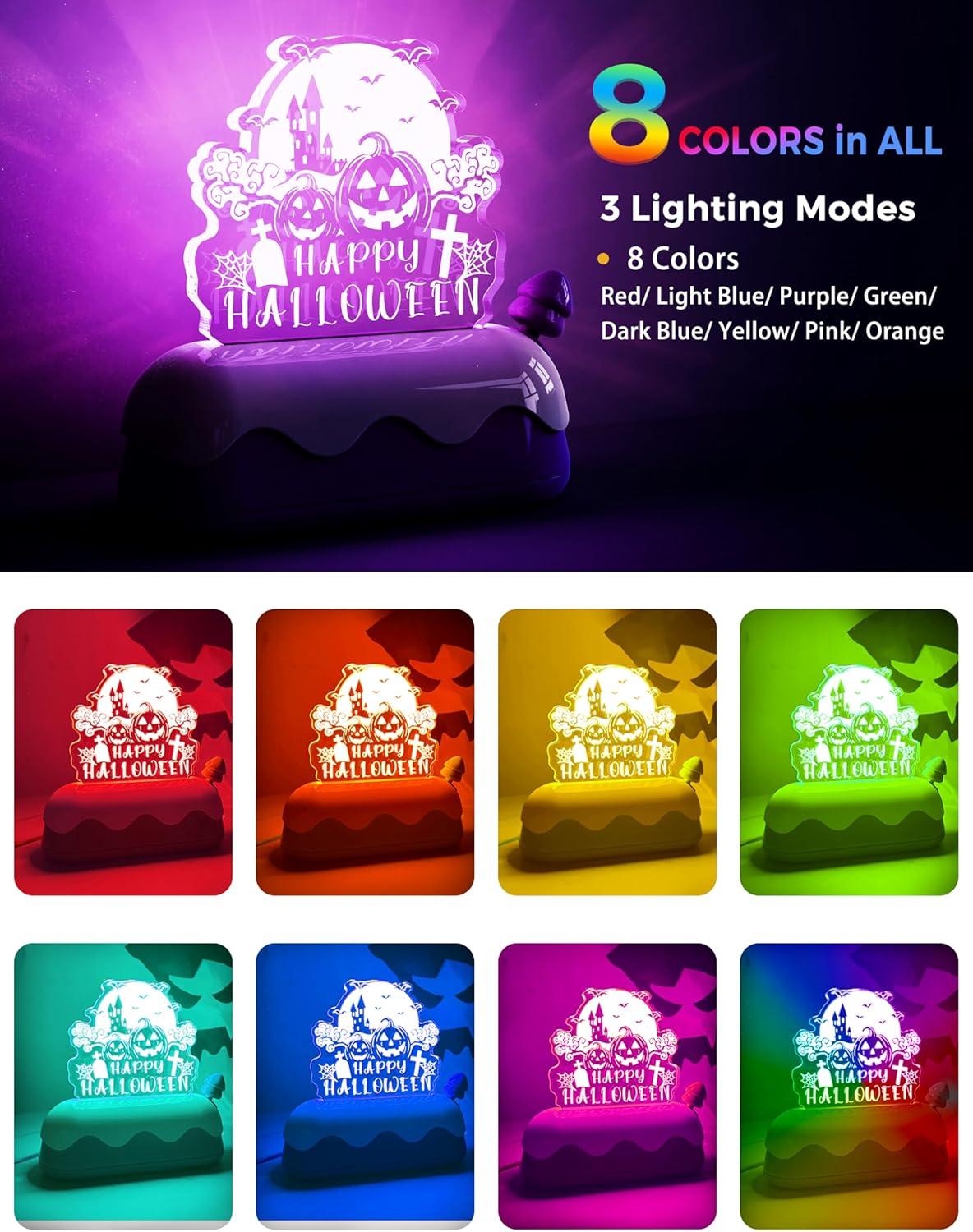 imageLOHAS Cute Night Light for Kids Kawaii Bear Lamp USB Rechargeable Color Changing RGB Decor for Bedroom Nursery LivingroomHalloween
