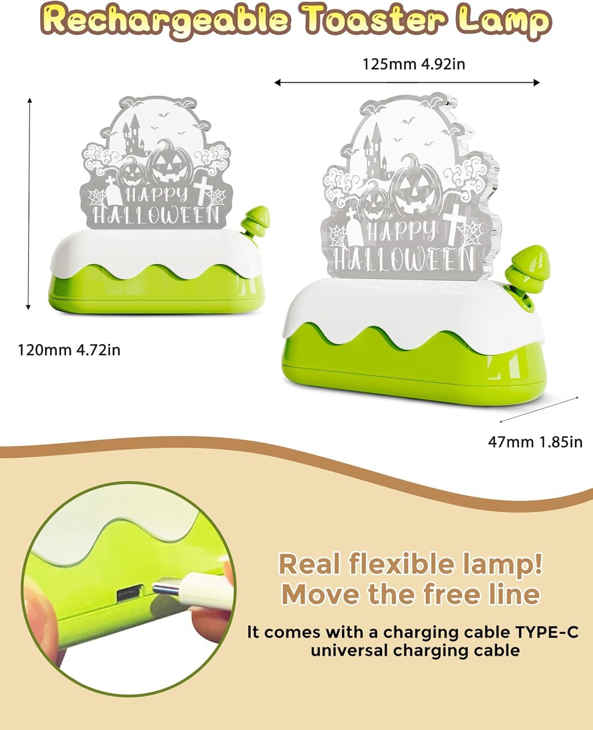imageLOHAS Cute Night Light for Kids Kawaii Bear Lamp USB Rechargeable Color Changing RGB Decor for Bedroom Nursery LivingroomHalloween