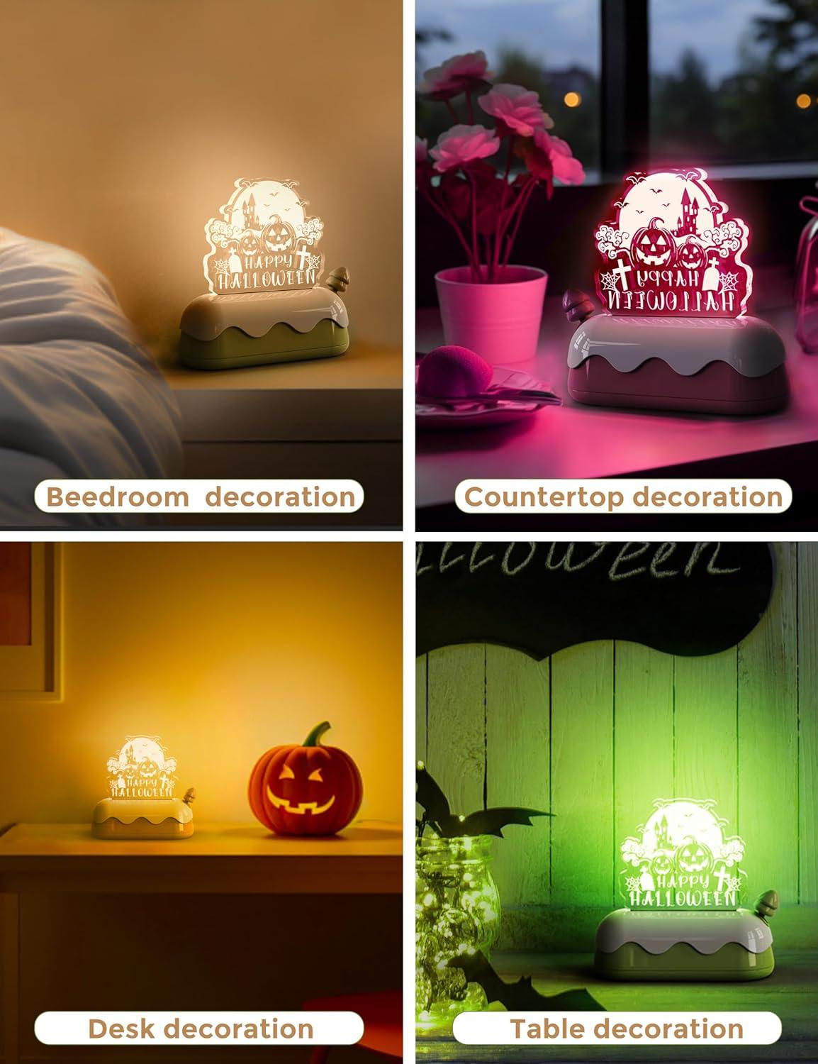 imageLOHAS Cute Night Light for Kids Kawaii Bear Lamp USB Rechargeable Color Changing RGB Decor for Bedroom Nursery LivingroomHalloween
