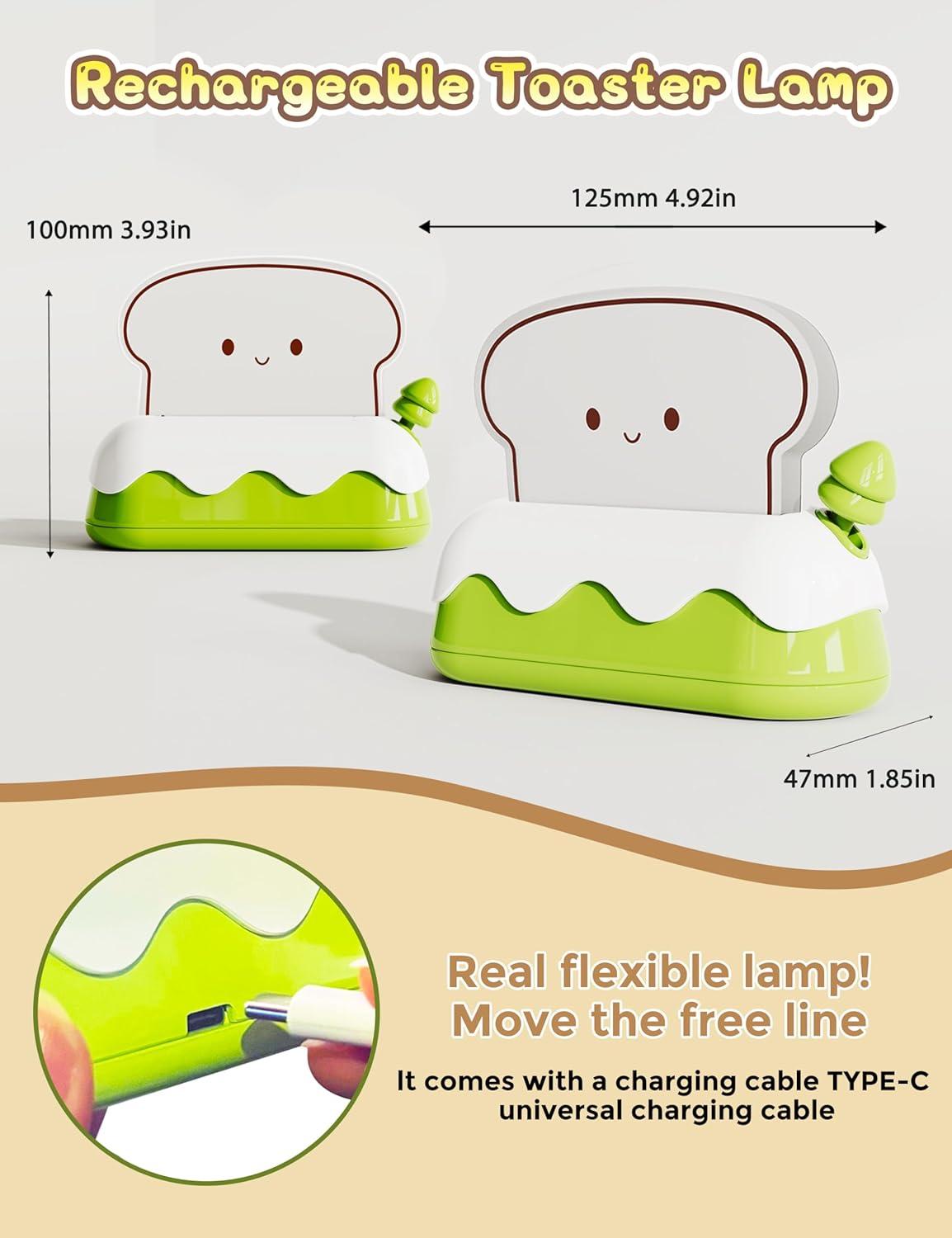 imageLOHAS Cute Night Light for Kids Kawaii Bear Lamp USB Rechargeable Color Changing RGB Decor for Bedroom Nursery LivingroomToast