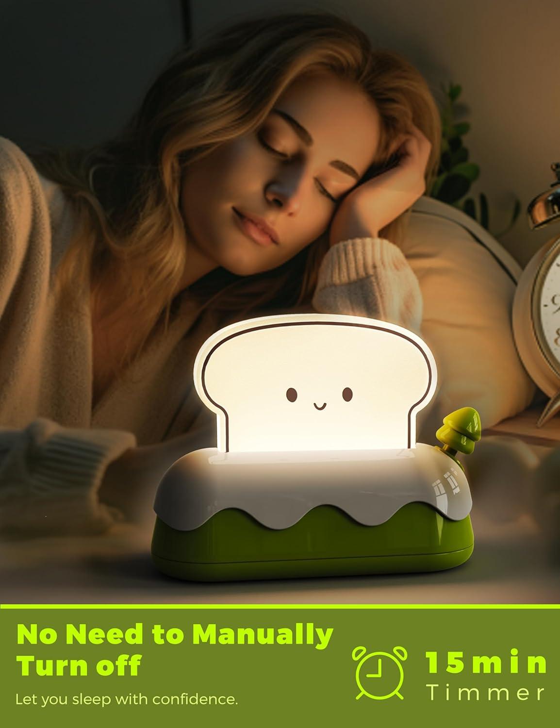 imageLOHAS Cute Night Light for Kids Kawaii Bear Lamp USB Rechargeable Color Changing RGB Decor for Bedroom Nursery LivingroomToast