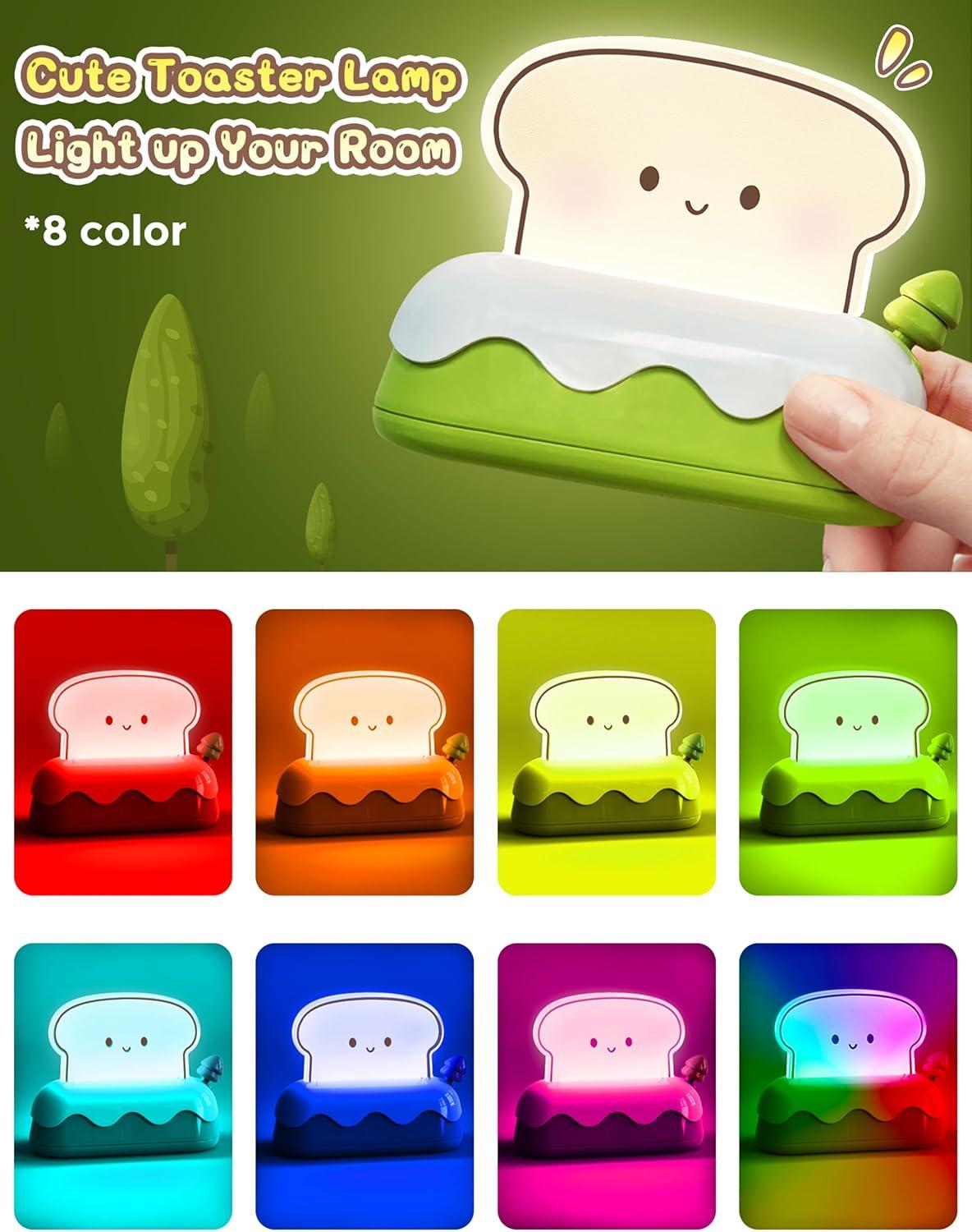 imageLOHAS Cute Night Light for Kids Kawaii Bear Lamp USB Rechargeable Color Changing RGB Decor for Bedroom Nursery LivingroomToast