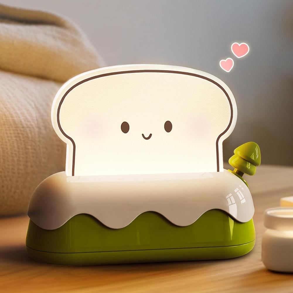 imageLOHAS Cute Night Light for Kids Kawaii Bear Lamp USB Rechargeable Color Changing RGB Decor for Bedroom Nursery LivingroomToast