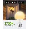 imageL LOHAS LED 40W Equivalent A19 Amber Porch Light Bulbs 6W Dusk to Dawn Sensor Yellow Bug Light Bulbs for Outdoor 2000K E26 4 PackWarm White