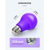 imageL LOHAS LED Halloween Purple LED Light Bulbs Outdoor A19 9W60W Equivalent Purple Colored Light Bulb E26 Base NonDim 2Pack