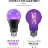imageL LOHAS LED UV Black Light Bulbs Halloween 12W A19 UV Blacklight 100 Watt Equivalent UVA Level 385400nm Wavelength Glow in The Dark for Body Art Paint Fluorescent Poster Neon Glow Party 2 Pack4 Pack