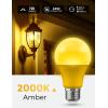 imageL LOHAS LED Yellow Bug Light Bulbs Outdoor A19 9W Bug Lights for Outside 60W Equivalent 2000K Amber Porch Light Bulb NonAttracting E26 Base NotDimmable Ideal for Patio Deck Backyard 2 PackYellow