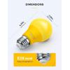 imageLOHAS Red Green Light Bulbs Outdoor Christmas Dusk to Dawn Sensor A19 Porch Lights 40W Equivalent 6W Red Green Colored Light Bulb AutoOnOff E26 Base for Party Wedding Porch Patio Backyard 4PackYellow