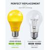 imageLOHAS Red Green Light Bulbs Outdoor Christmas Dusk to Dawn Sensor A19 Porch Lights 40W Equivalent 6W Red Green Colored Light Bulb AutoOnOff E26 Base for Party Wedding Porch Patio Backyard 4PackYellow