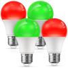 imageL LOHAS LED 40W Equivalent A19 Amber Porch Light Bulbs 6W Dusk to Dawn Sensor Yellow Bug Light Bulbs for Outdoor 2000K E26 4 PackRed Green