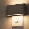 imageL LOHAS LED Night Light 2 Pack Dimmable Modern LED Night Lights Plug into WallDusk to Dawn Sensor Night Lights for Kid 0100LM 3000K Soft White Nightlight for Hallway Bedroom StairwayBlack