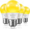 imageLOHAS Bug Light Bulb Yellow LED Bulbs Outdoor Porch Lights Amber Bedroom Night Light Bulb A15 Bugs LED Bulbs 40W Equivalent E26 Edison Bulb5W Warm LEDs Hallway Lighting Decorative Lamps4 Pack