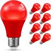 imageLOHAS Red LED Light Bulbs A19 9W 60W Equivalent Valentines Day Red Colored Light Bulb Indoor E26 Base for Porch Thanksgiving Day New Year Home Lighting Wedding Party Bar Decor NonDim 8 Pack