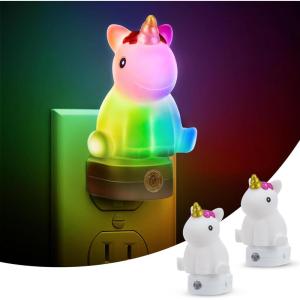 imageL LOHAS LED Night Light for Kids 2 Pack Plug in Night Light with Dusk to Dawn Sensor LED NightLights Nursery Nightlight Birthday Gifts for Girls Kids Room DecorHorse