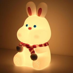 imageLOHAS Cute Night Light Bunny Night Light for Kids Baby Night Light with Touch Sensor 1W USB Rechargeable 2 ModesWarm White and Color Gradient Kawaii Room Decor for Kids Bedroom Nursery