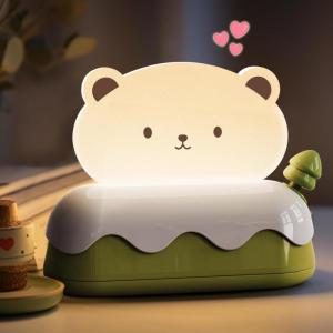 imageLOHAS Cute Night Light for Kids Kawaii Bear Lamp USB Rechargeable Color Changing RGB Decor for Bedroom Nursery LivingroomBear
