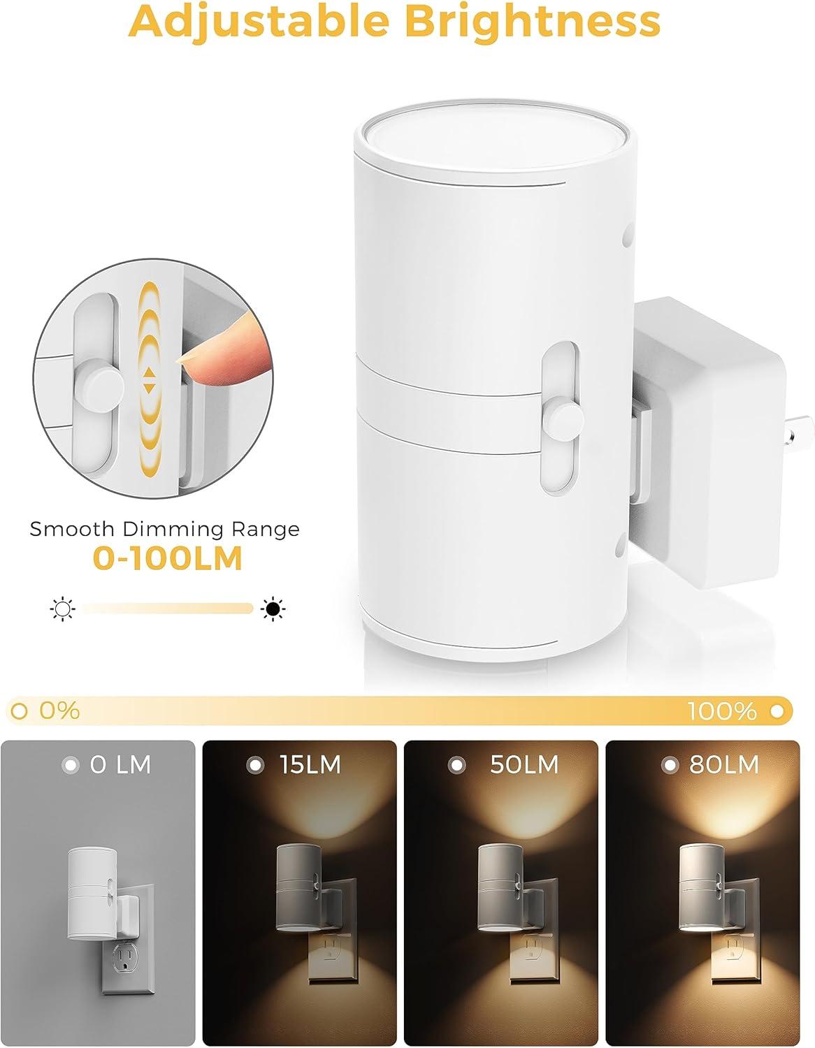 imageL LOHAS LED Night Light Night Lights Plug into Wall Color Changing Nightlight RGB with Light Sensor Home Decor for Gifts Holiday Hallway Bedroom Kids Room Christmas Halloween 2 PackSoft White