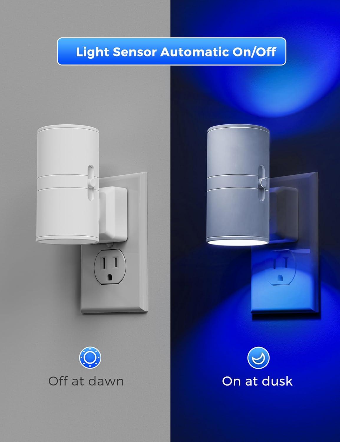 imageL LOHAS LED Night Light Night Lights Plug into Wall Color Changing Nightlight RGB with Light Sensor Home Decor for Gifts Holiday Hallway Bedroom Kids Room Christmas Halloween 2 PackBlue