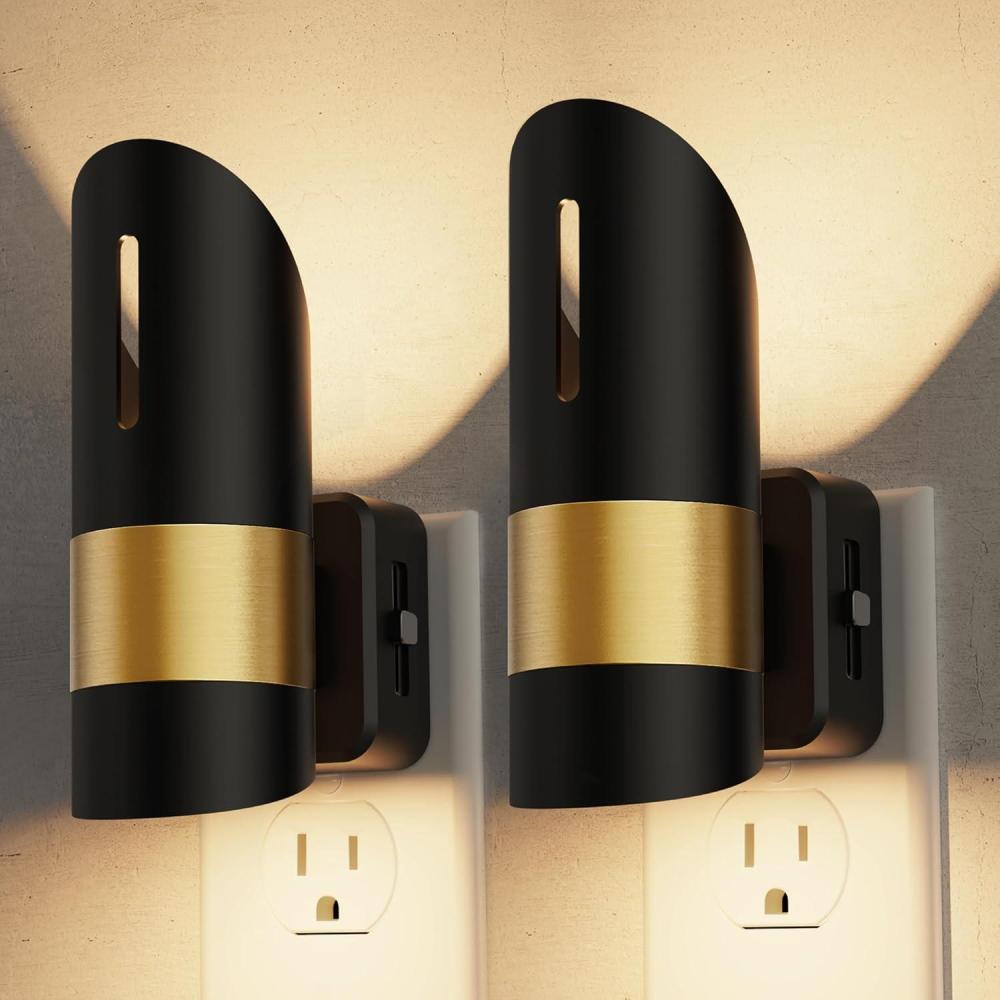 imageL LOHAS LED Night Lights Plug into Wall 2 Pack Dimmable Night Light with Dusk to Dawn Sensor0100LM Brightness Adjustable3000K Soft WhiteModern Nightlight for Adults Bathroom Hallway