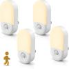 imageL LOHAS LED Motion Sensor Night Light Motion Activated Night Light 4Pack 3000K Warm White Night Lights Plug into Wall Motion Sensor 3060LM Adjustable Brightness for Kids Adults Bathroom KitchenWarm White