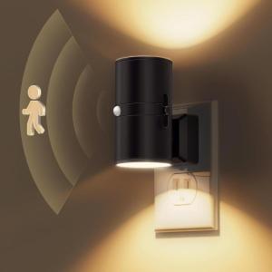 imageL LOHAS LED Motion Sensor Night Light Plug in 2 Pack Motion Activated Night Light 0100LM Dimmable 3000K Soft White Motion Sensor Light Indoor for Bathroom Hallway Bedroom Stairway Kids ElderlySoft White
