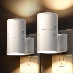 imageL LOHAS LED Night Light Night Lights Plug into Wall Color Changing Nightlight RGB with Light Sensor Home Decor for Gifts Holiday Hallway Bedroom Kids Room Christmas Halloween 2 PackSoft White
