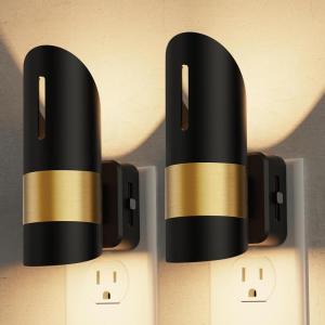 imageL LOHAS LED Night Lights Plug into Wall 2 Pack Dimmable Night Light with Dusk to Dawn Sensor0100LM Brightness Adjustable3000K Soft WhiteModern Nightlight for Adults Bathroom Hallway