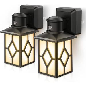imageLOHAS LED Night Light 2 Pack Night Light Plug in DusktoDawn Soft White 3000K Rustic Wall Night Light Adjustable Brightness3060LM Sleep Nightlight Home Dcor for Nursery Bedroom Hallway