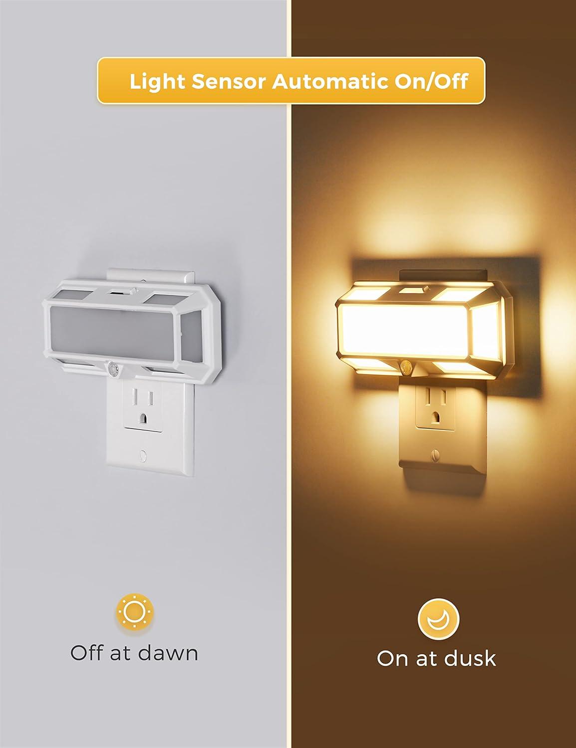 imageL LOHAS LED Bright Night Light Night Lights Plug into Wall 0250LM LED Night Light Dusk to Dawn Sensor 2W Dimmable Nightlight Soft White 3000K for Bathroom Hallway Bedroom Adults StairwaySoft White
