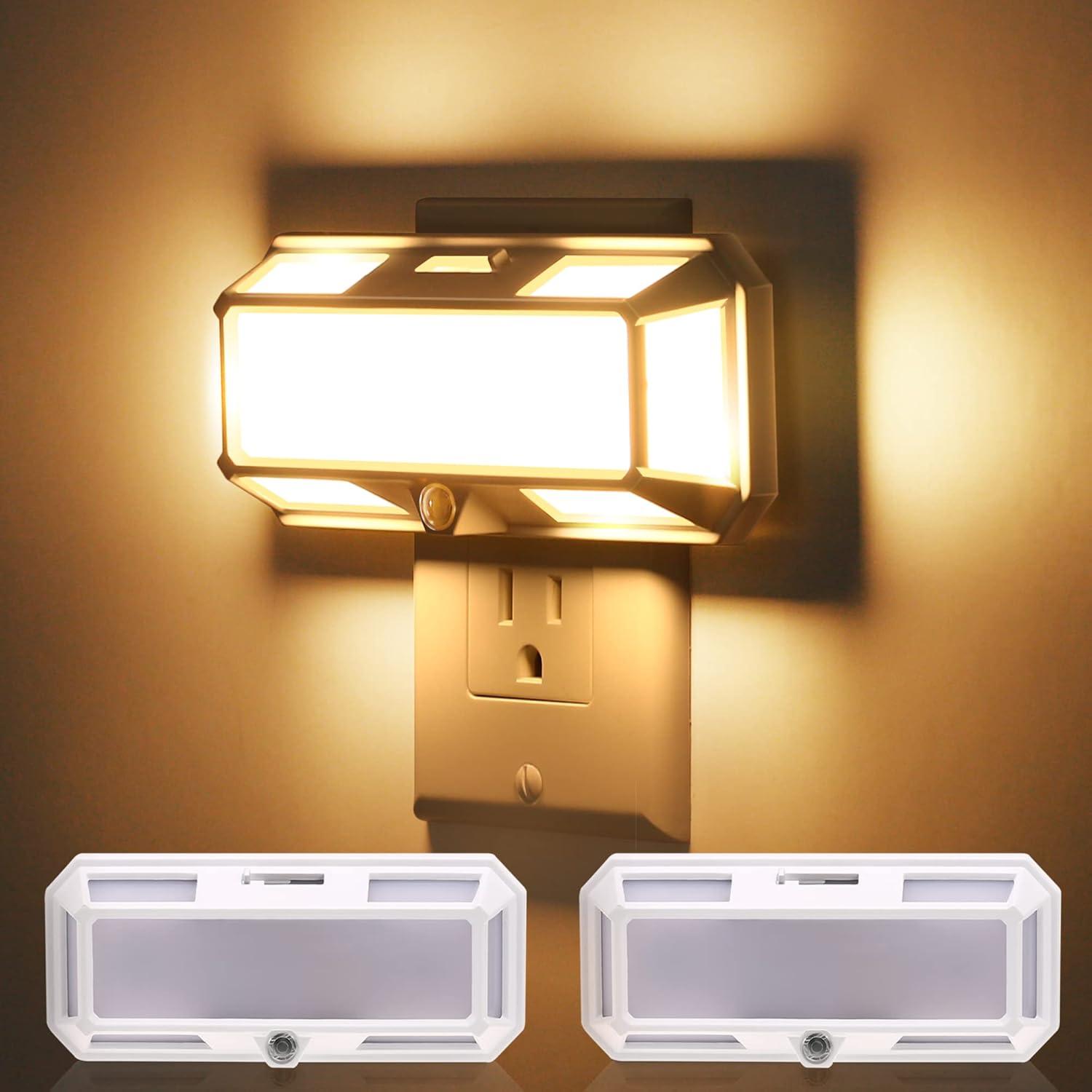imageL LOHAS LED Bright Night Light Night Lights Plug into Wall 0250LM LED Night Light Dusk to Dawn Sensor 2W Dimmable Nightlight Soft White 3000K for Bathroom Hallway Bedroom Adults StairwaySoft White